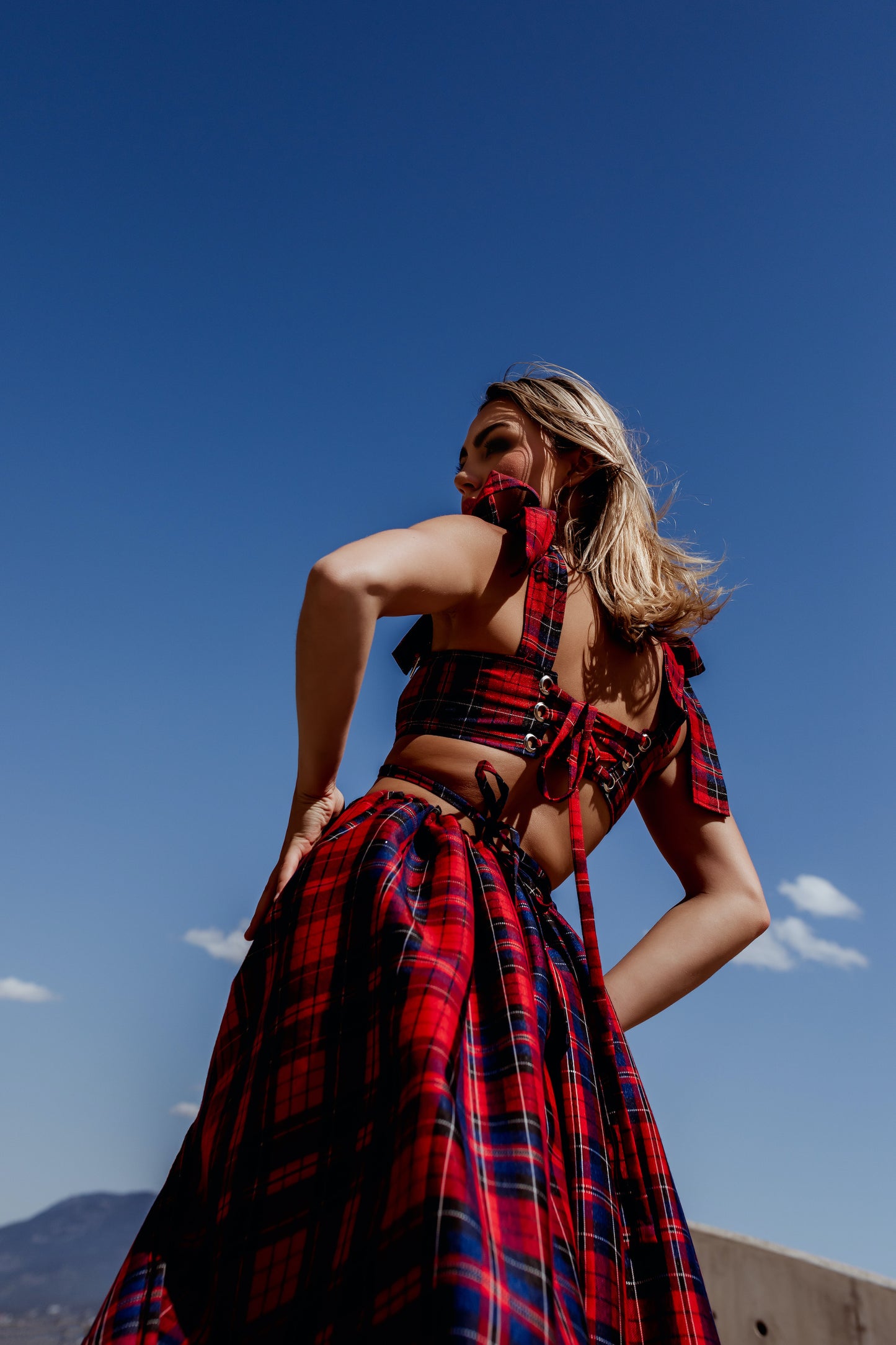 Tartan Plaid Bow Dress