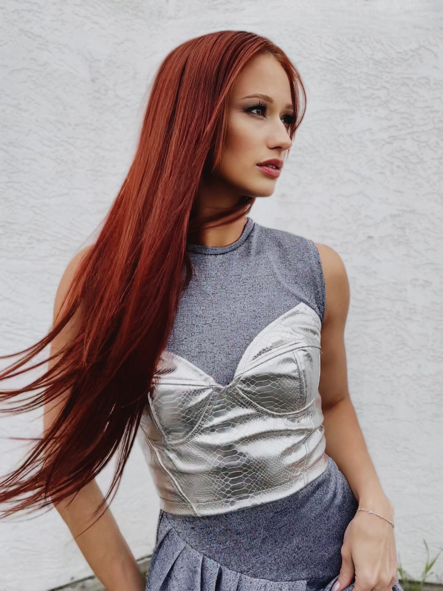 Stone Knit Pleated Dress