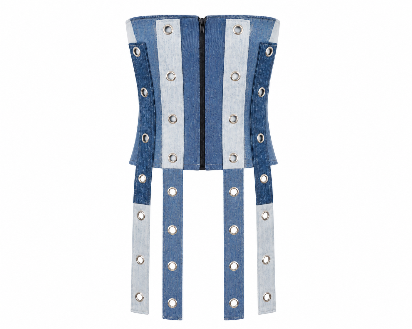 Reworked Denim Grommet Top