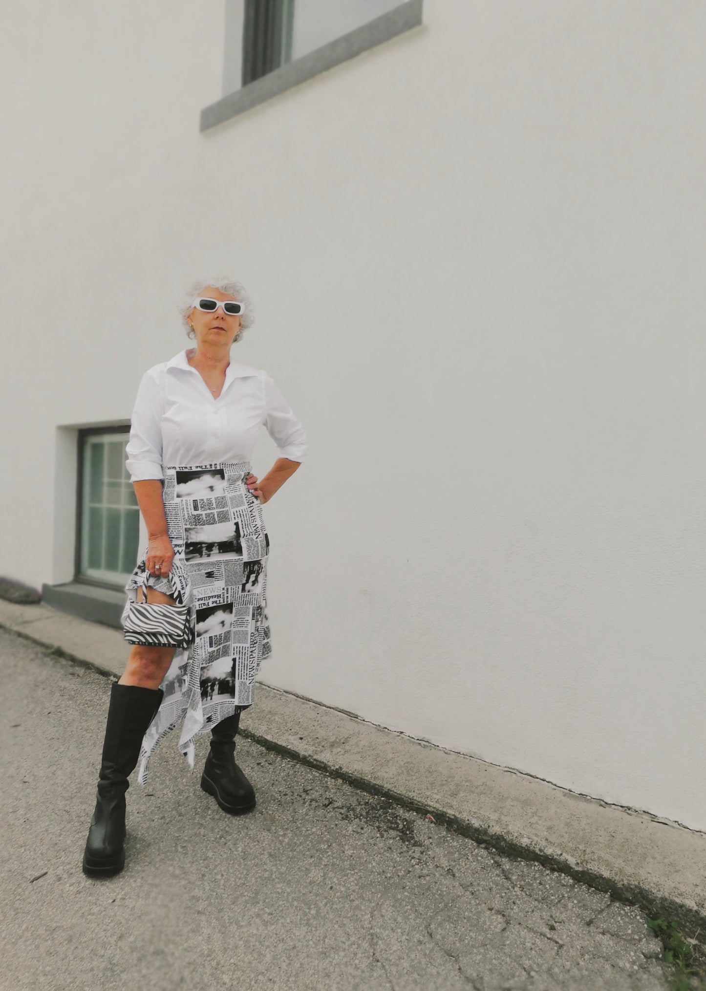 Newspaper Cascade Skirt