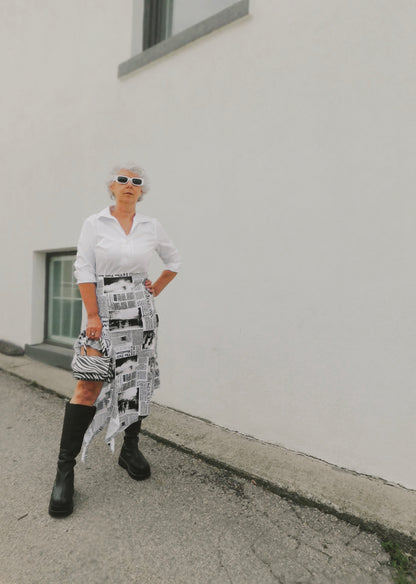 Newspaper Cascade Skirt