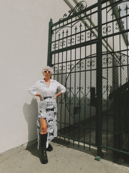 Newspaper Cascade Skirt