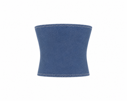 Reworked Denim Grommet Top
