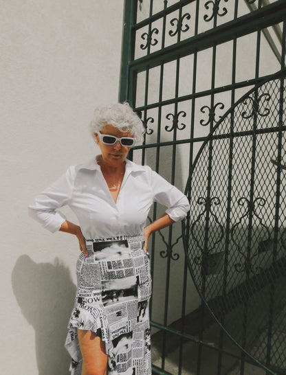 Newspaper Cascade Skirt
