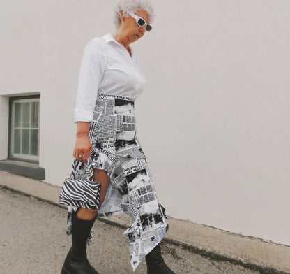 Newspaper Cascade Skirt