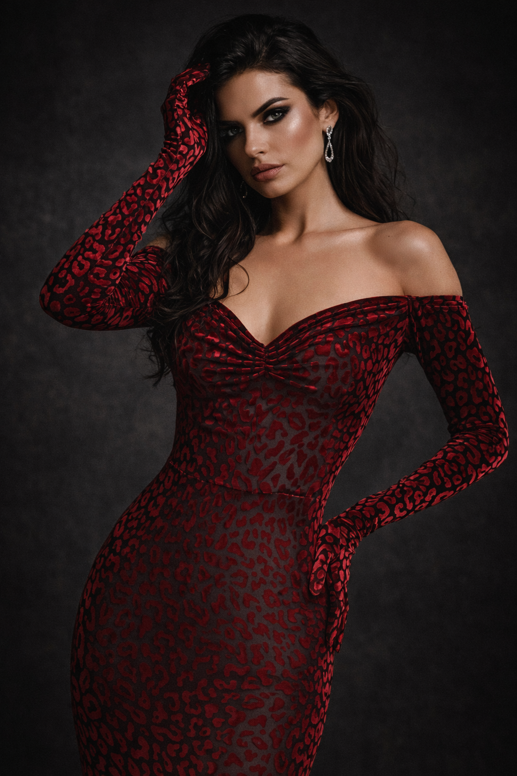 Leopard Velvet Dress