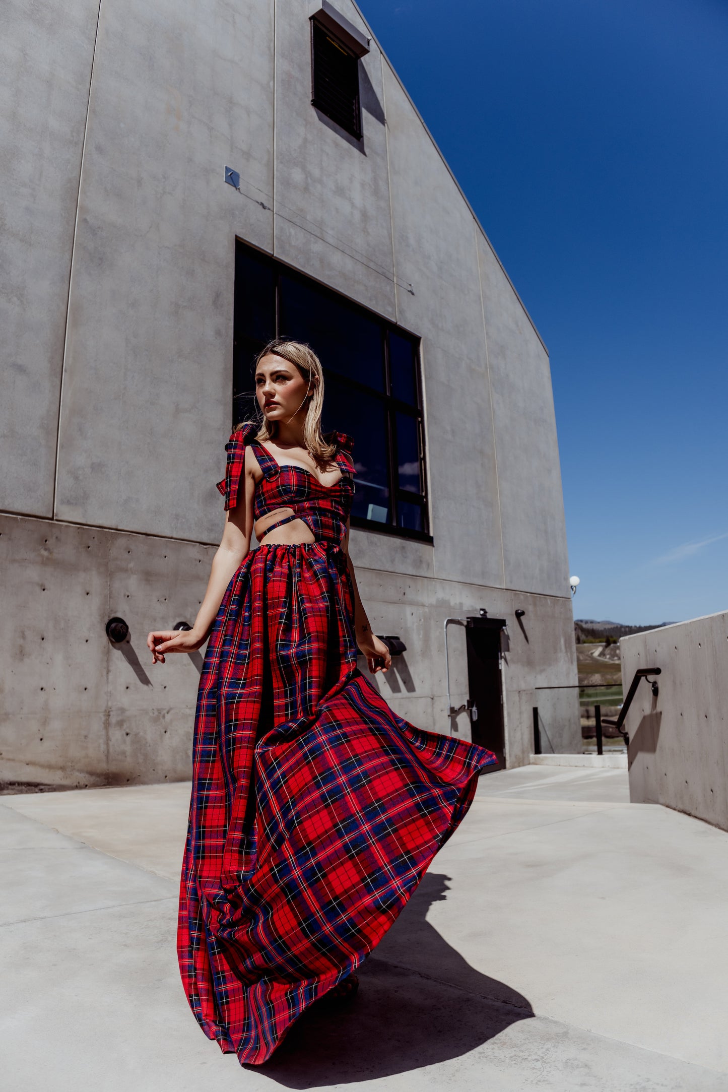 Tartan Plaid Bow Dress