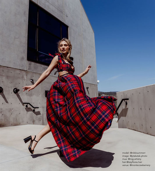 Tartan Plaid Bow Dress