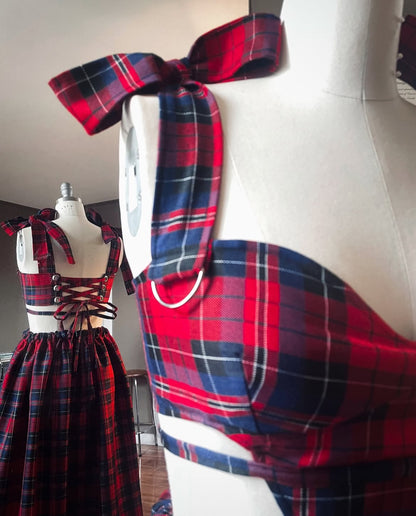 Tartan Plaid Bow Dress
