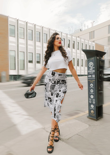 Newspaper Cascade Skirt