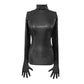 Midnight Sequin Turtle Neck Glove Top