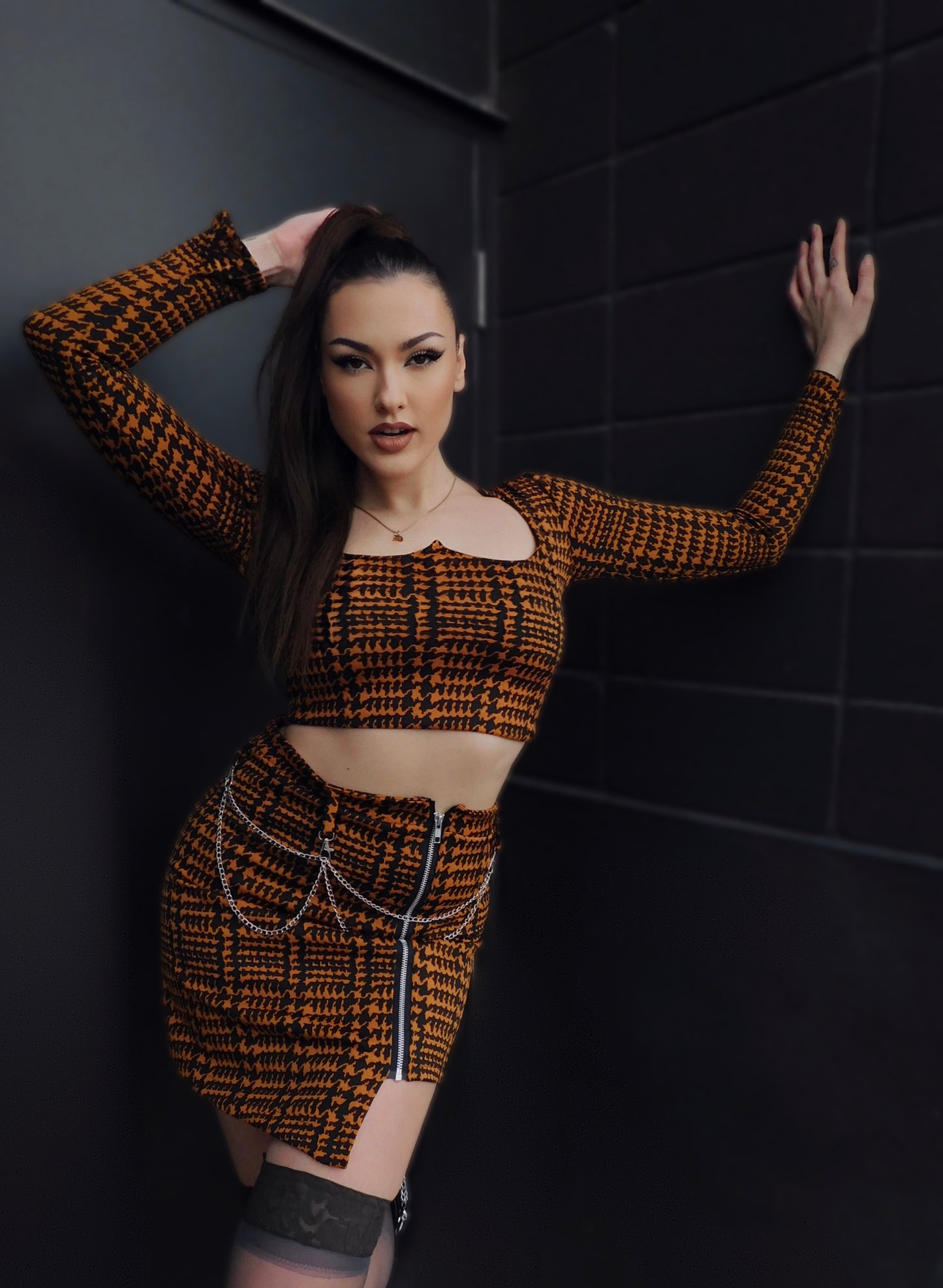 Mustard Houndstooth Set