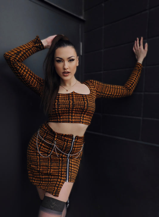 Mustard Houndstooth Set